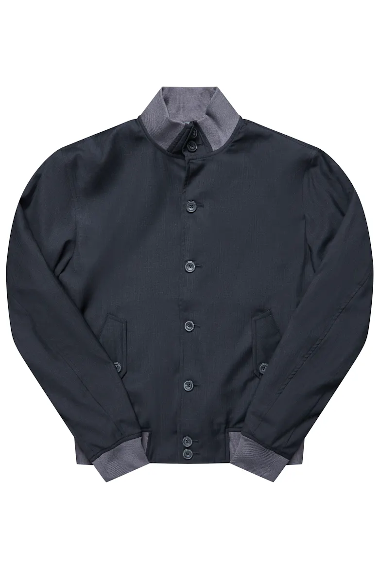 The Regent Charcoal Harrington Wool Jacket