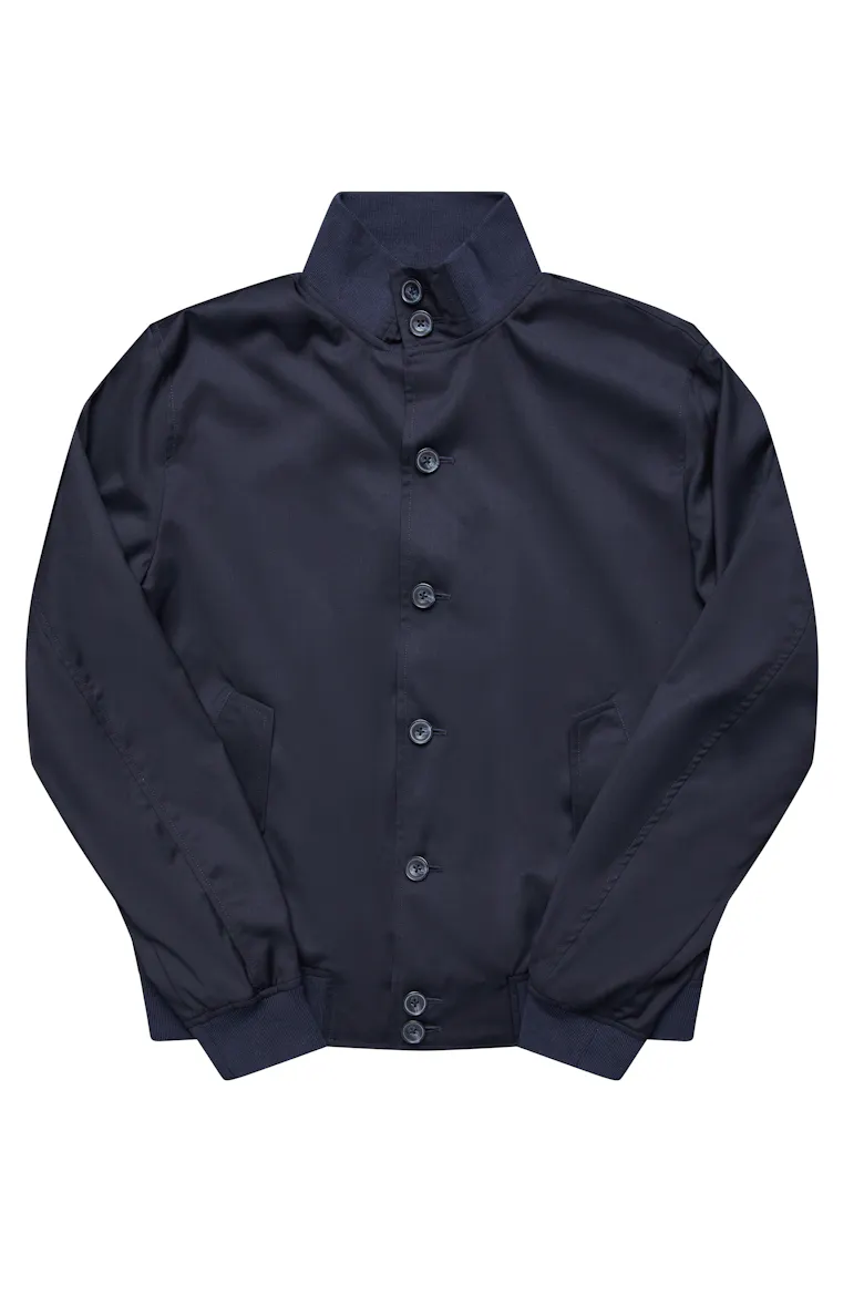 The Regent Navy Harrington Wool Jacket