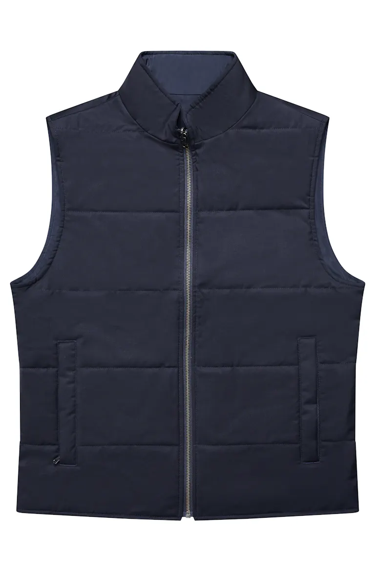 The Watergate Reversible Navy Vest