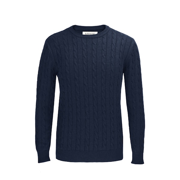 The Evans Navy Cotton Cable Knit