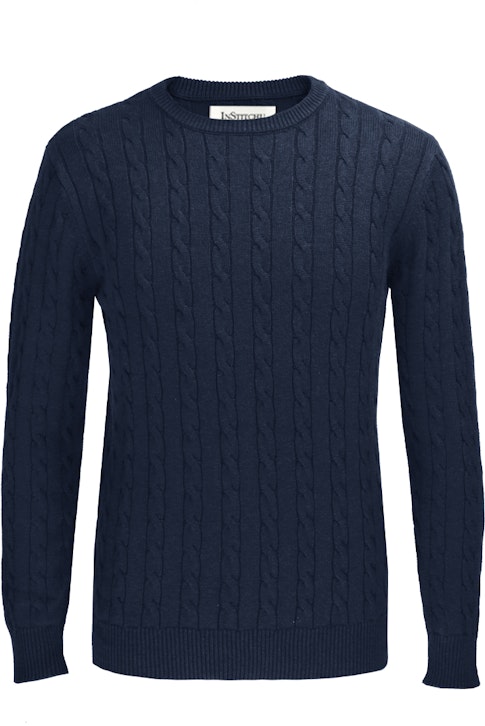 The Evans Navy Cotton Cable Knit