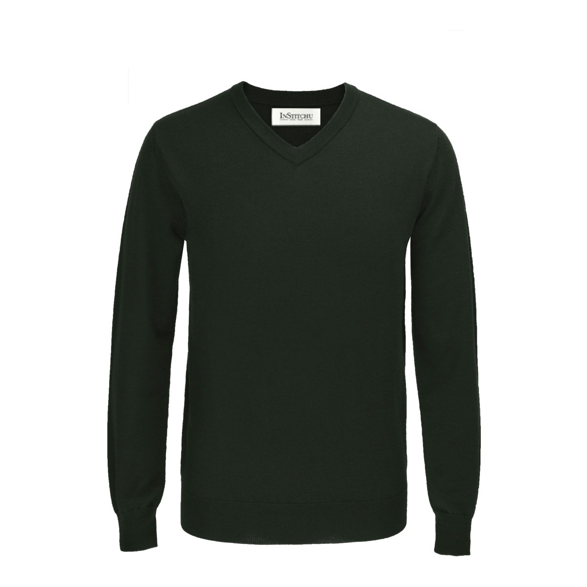 The Newman Green V-Neck Wool Sweater