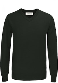 The Newman Green V-Neck Wool Sweater