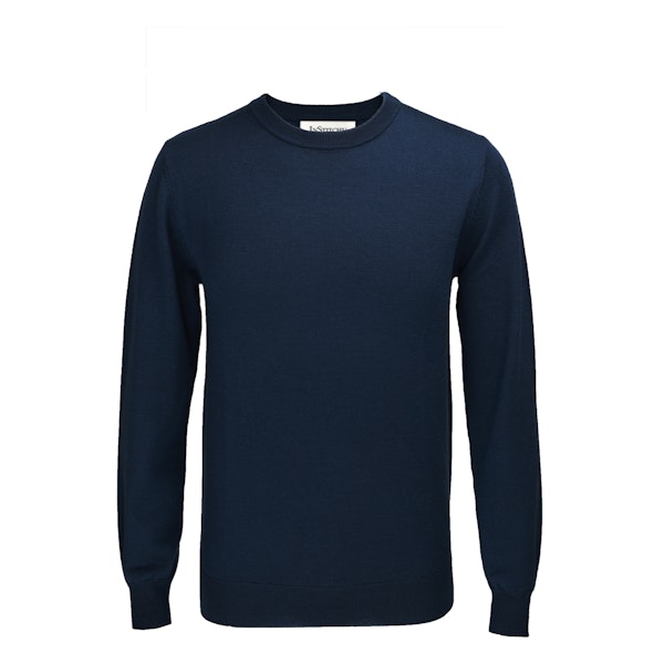 The Newman Navy Crew Neck Wool Sweater
