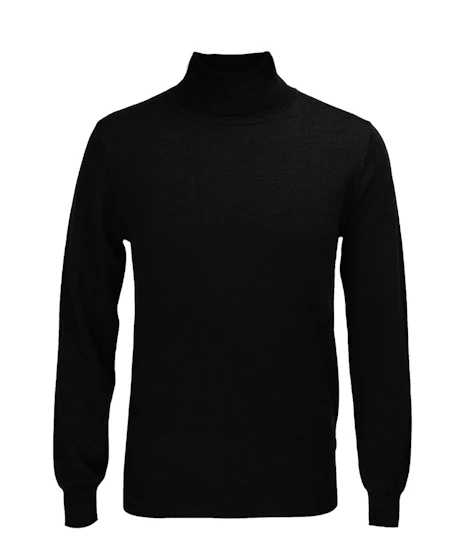 The Valentino Black Wool Roll Neck Knit