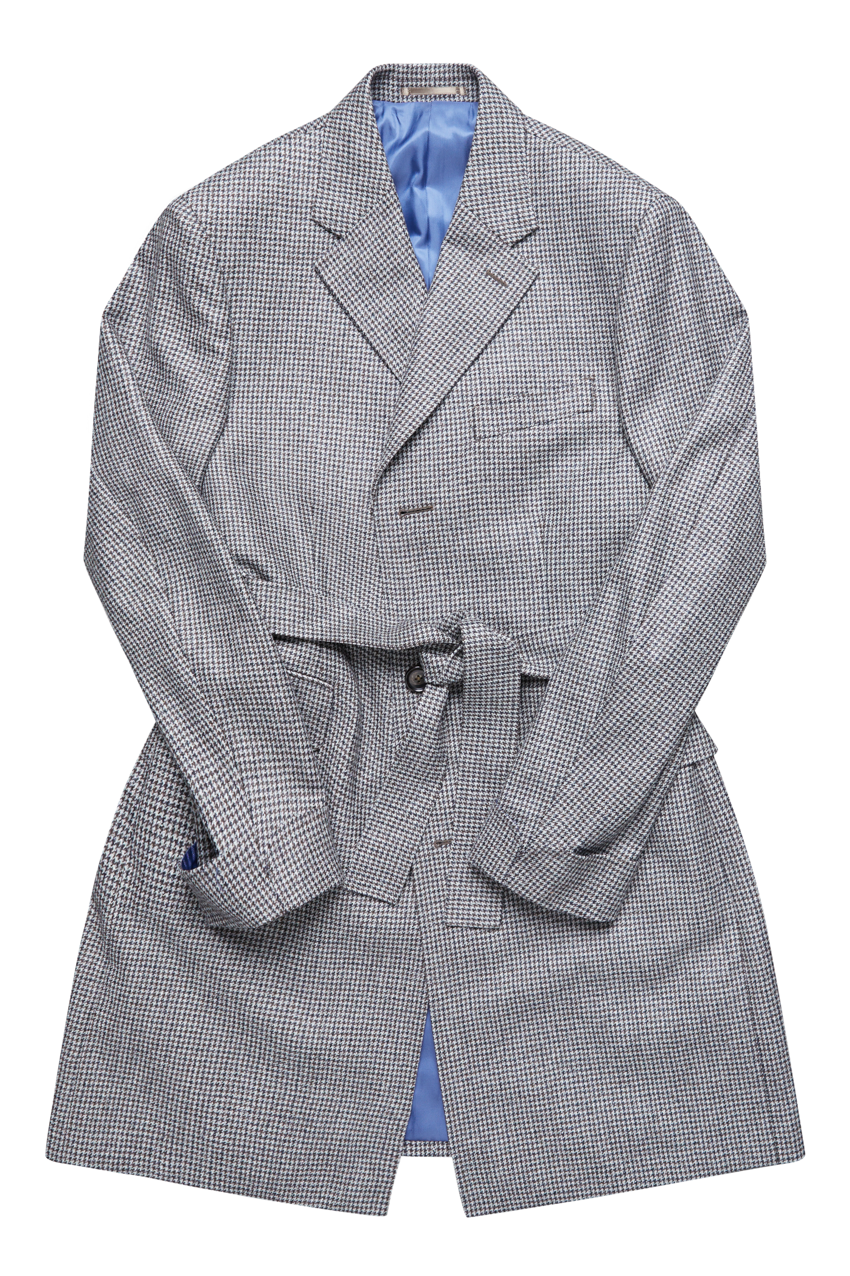 The Coonawarra Brown Houndstooth Wool Overcoat