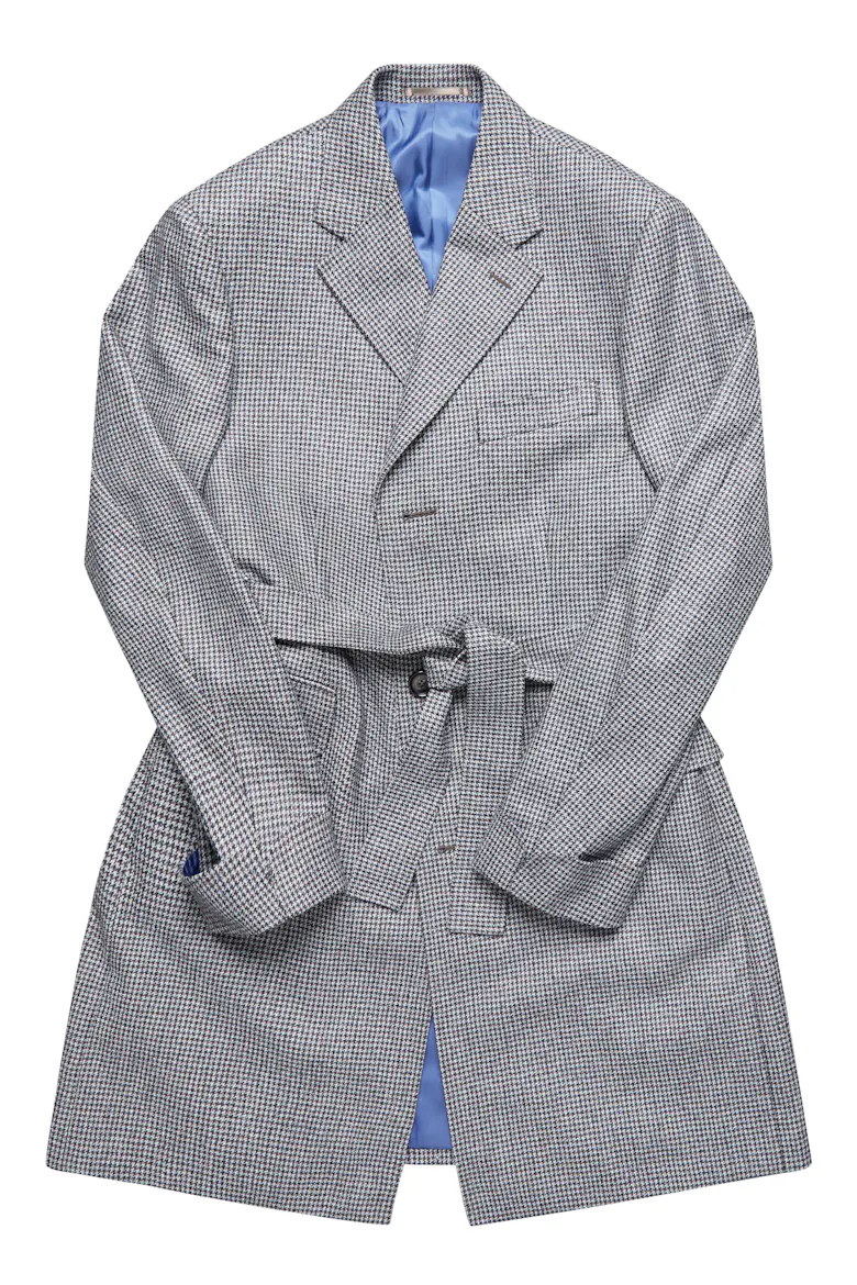 The Coonawarra Brown Houndstooth Wool Overcoat