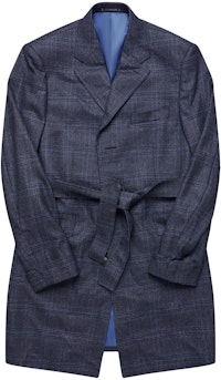The Riverina Blue Check Plaid Wool Overcoat