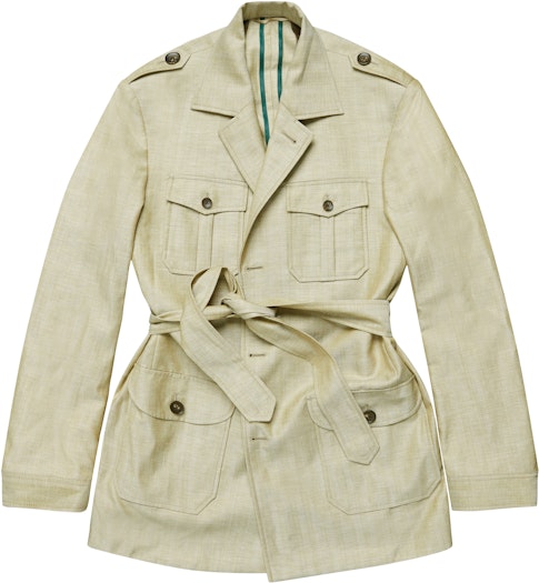 The Grampians Beige Wool-Linen Safari Jacket