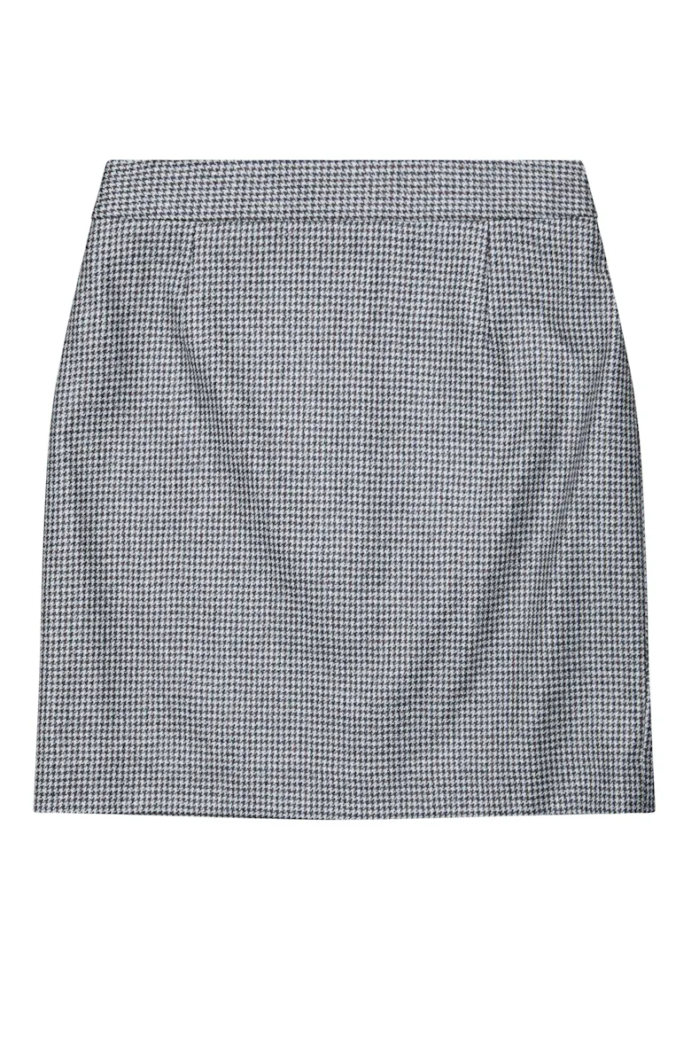 The McLaren Grey Houndstooth Wool Skirt