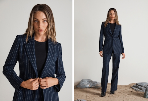 Toshiko Navy Pinstripe