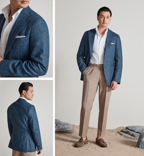 Hirato Navy Houndstooth