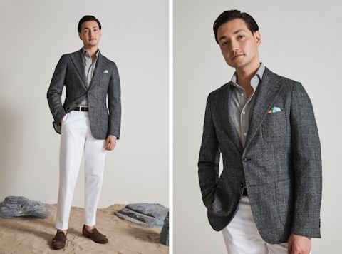 The Davis Grey Woven Wool Jacket