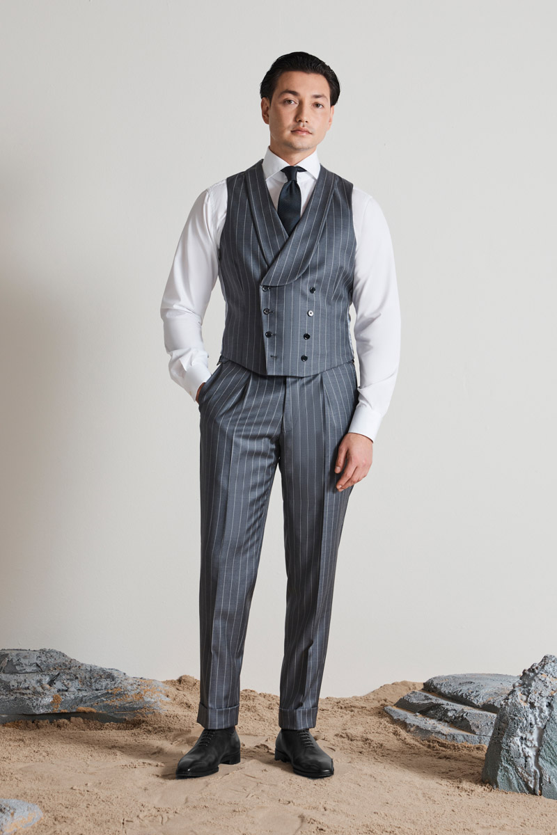 Grey hot sale pinstripe waistcoat