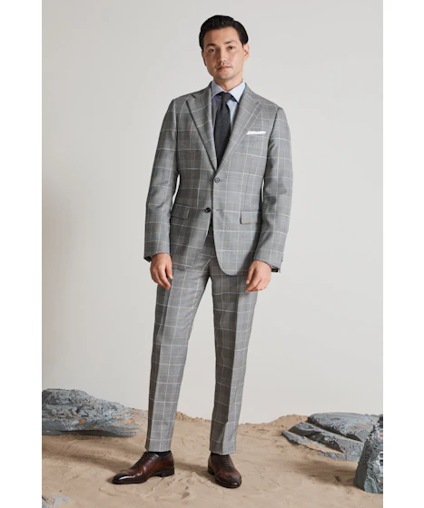 Takashi Glenplaid Grey Wool Trouser — photo 1