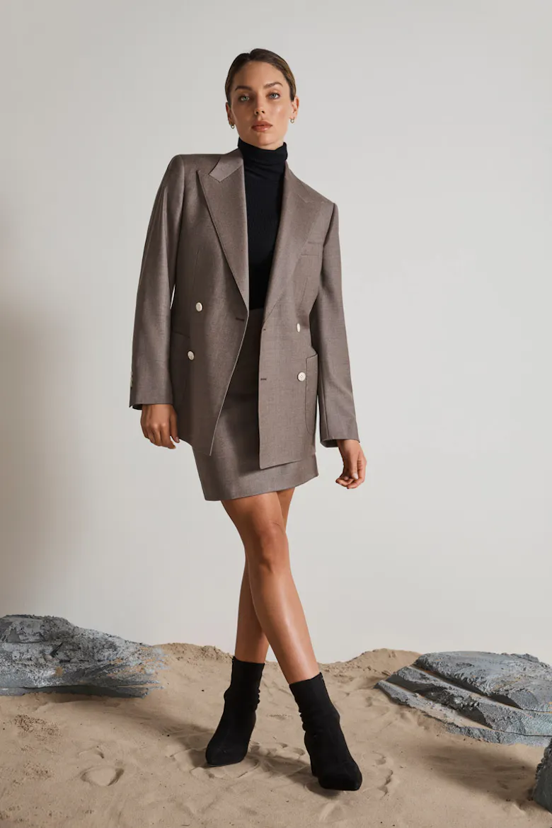 Minato Brown Wool Skirt