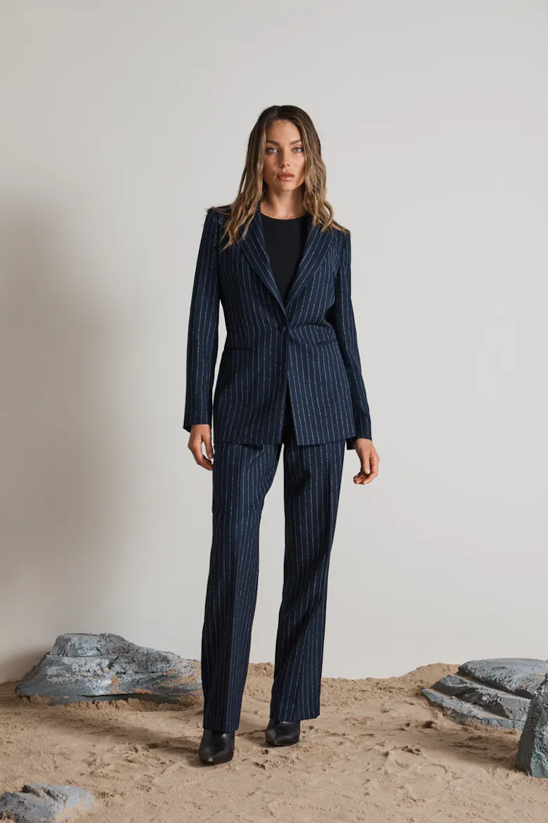 Toshiko Navy Pinstripe Jacket