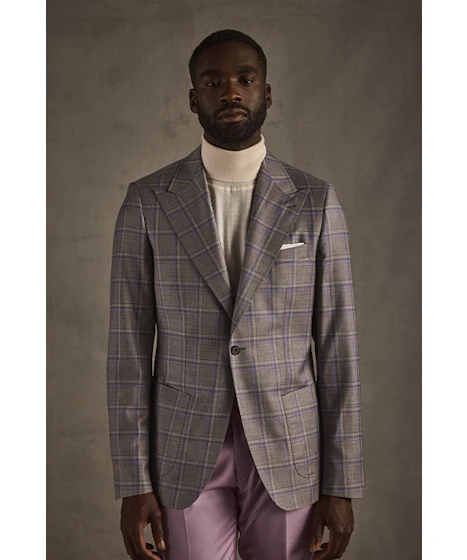 Capo REDA Purple Check Wool Jacket — photo 1