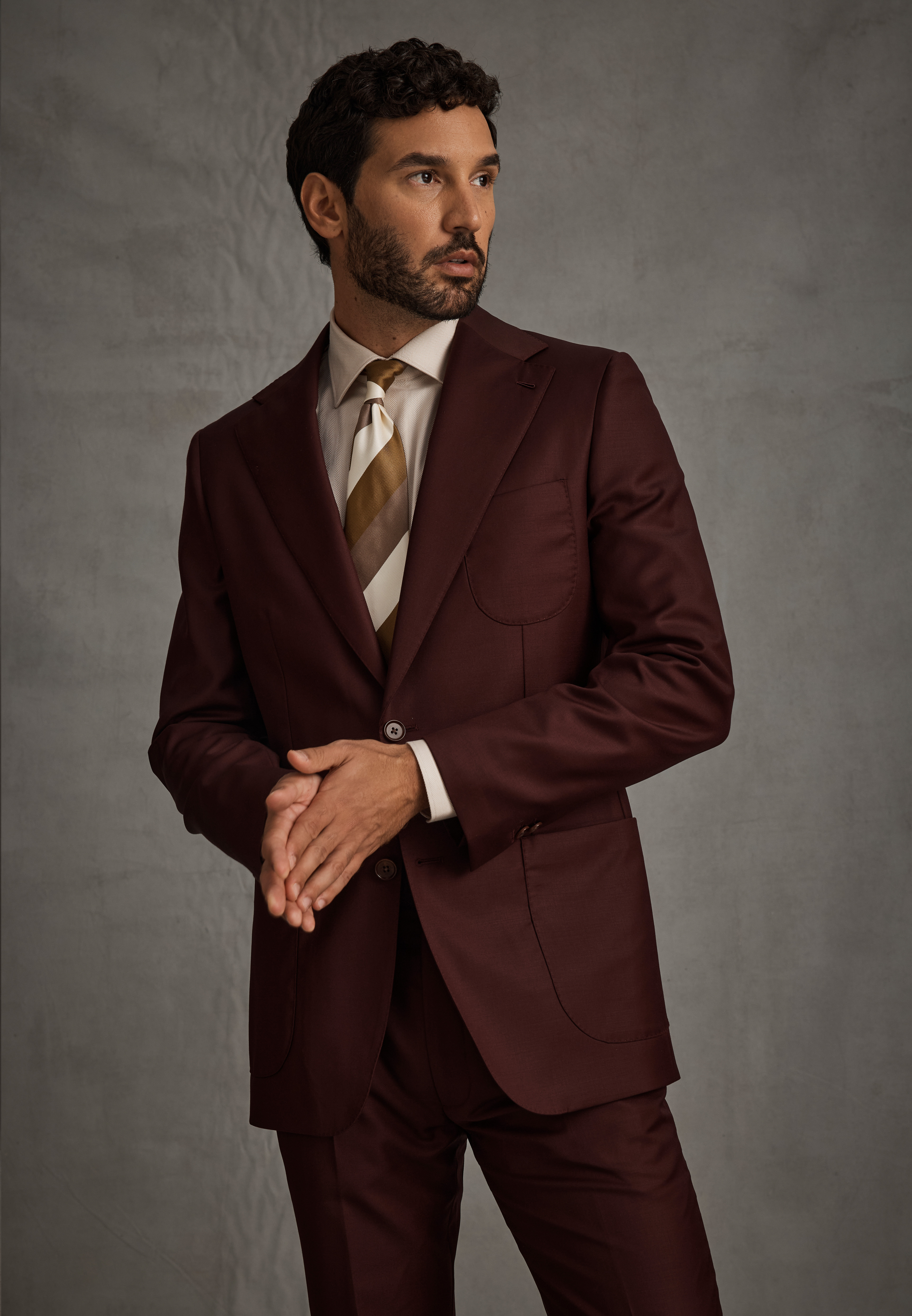 Mulholland Burgundy Wool Jacket