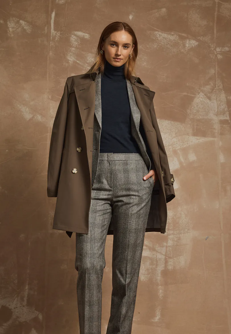 Hadlow Charocal Check Wool Pants