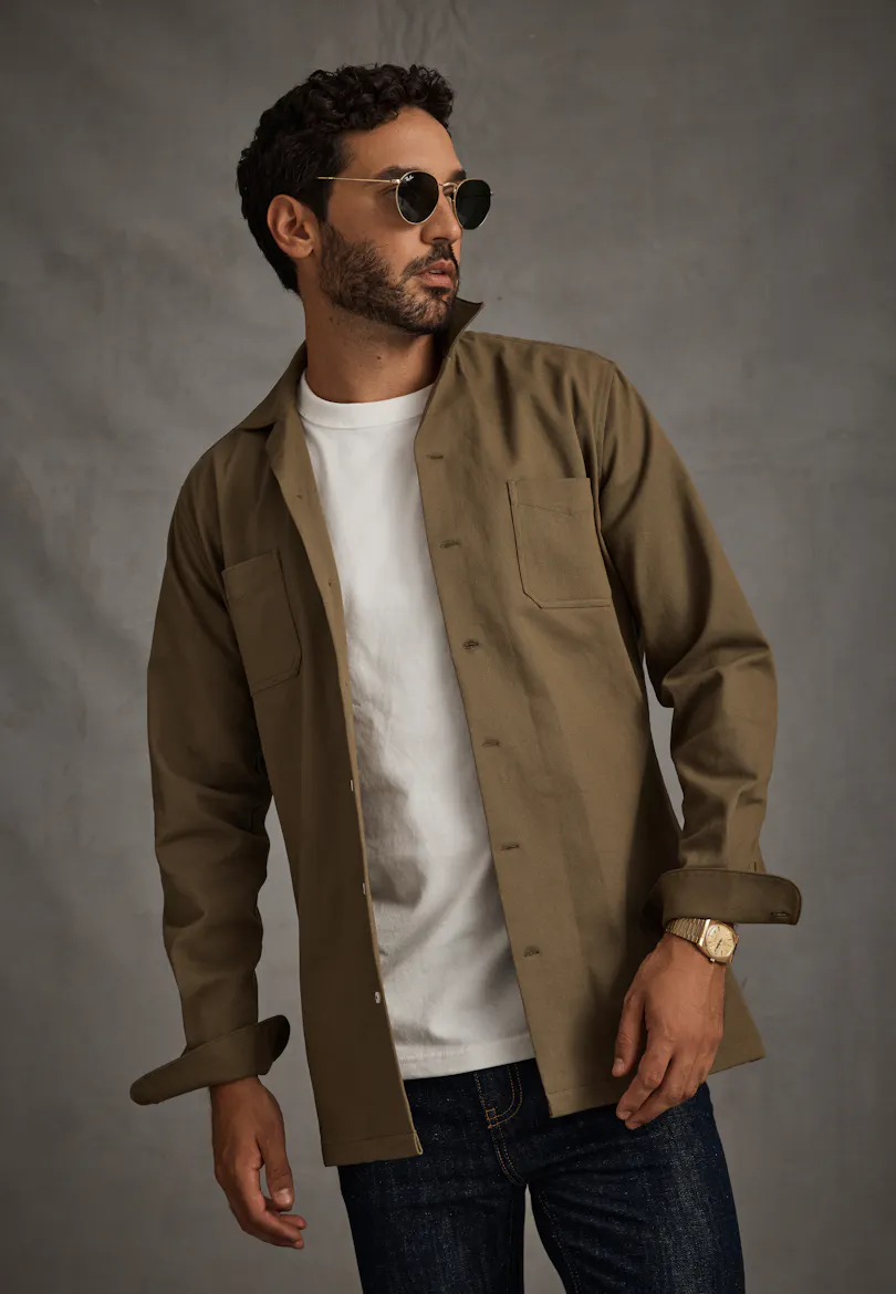 Alvarado Green Cotton Overshirt