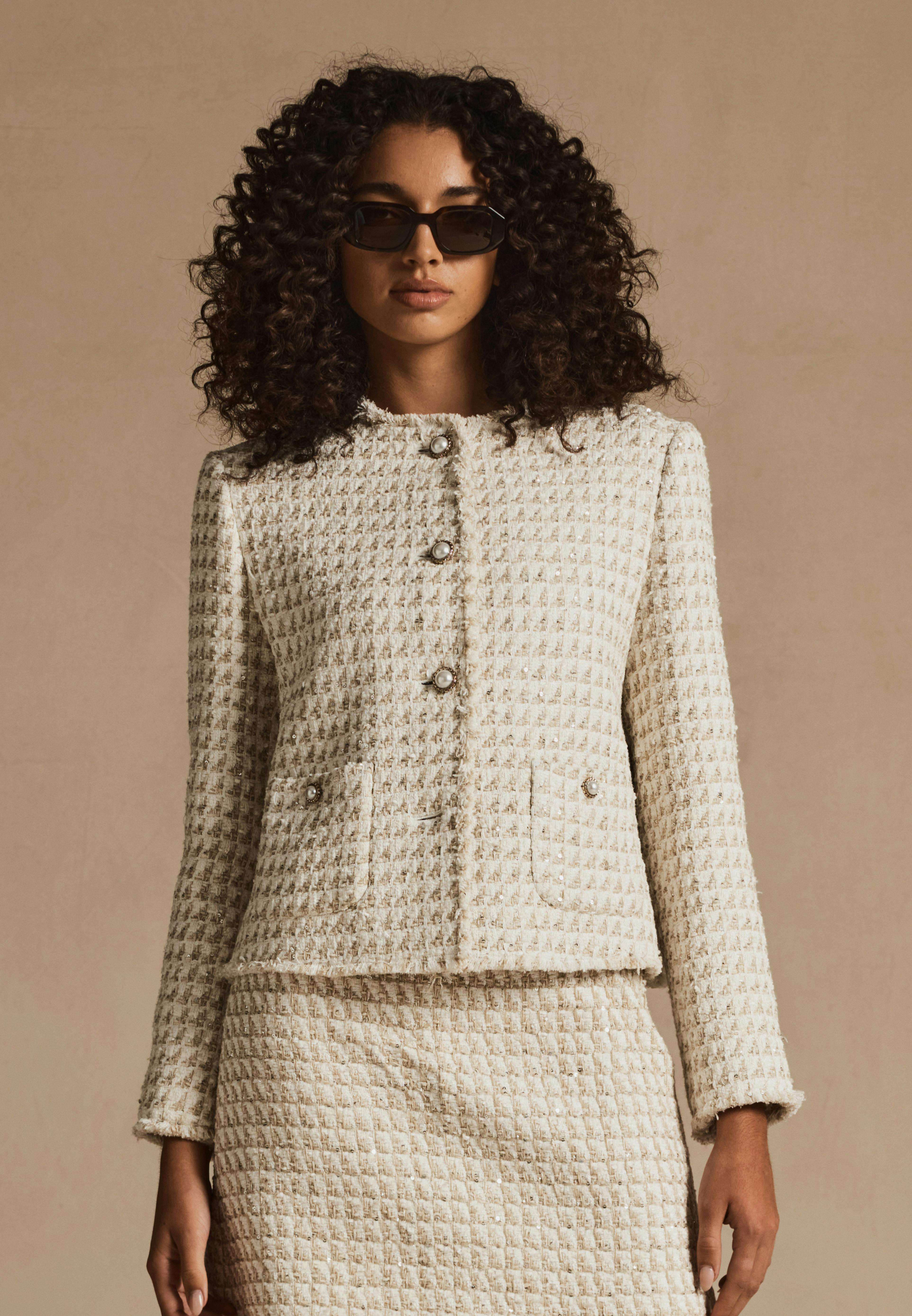 Audrey Beige Tweed Jacket