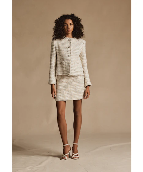 Audrey Beige Tweed Skirt