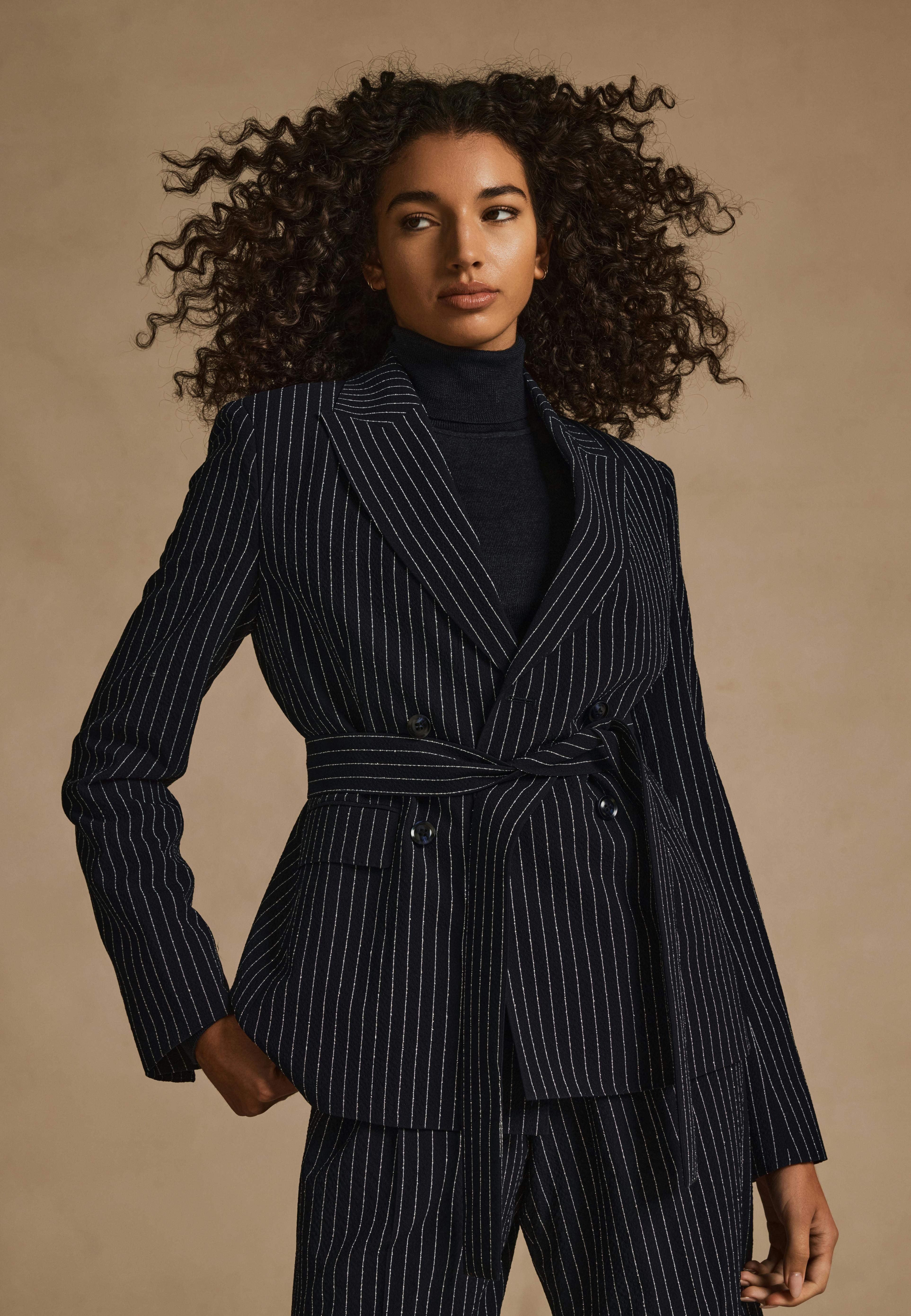 Emil Navy Pinstripe Wool Blend