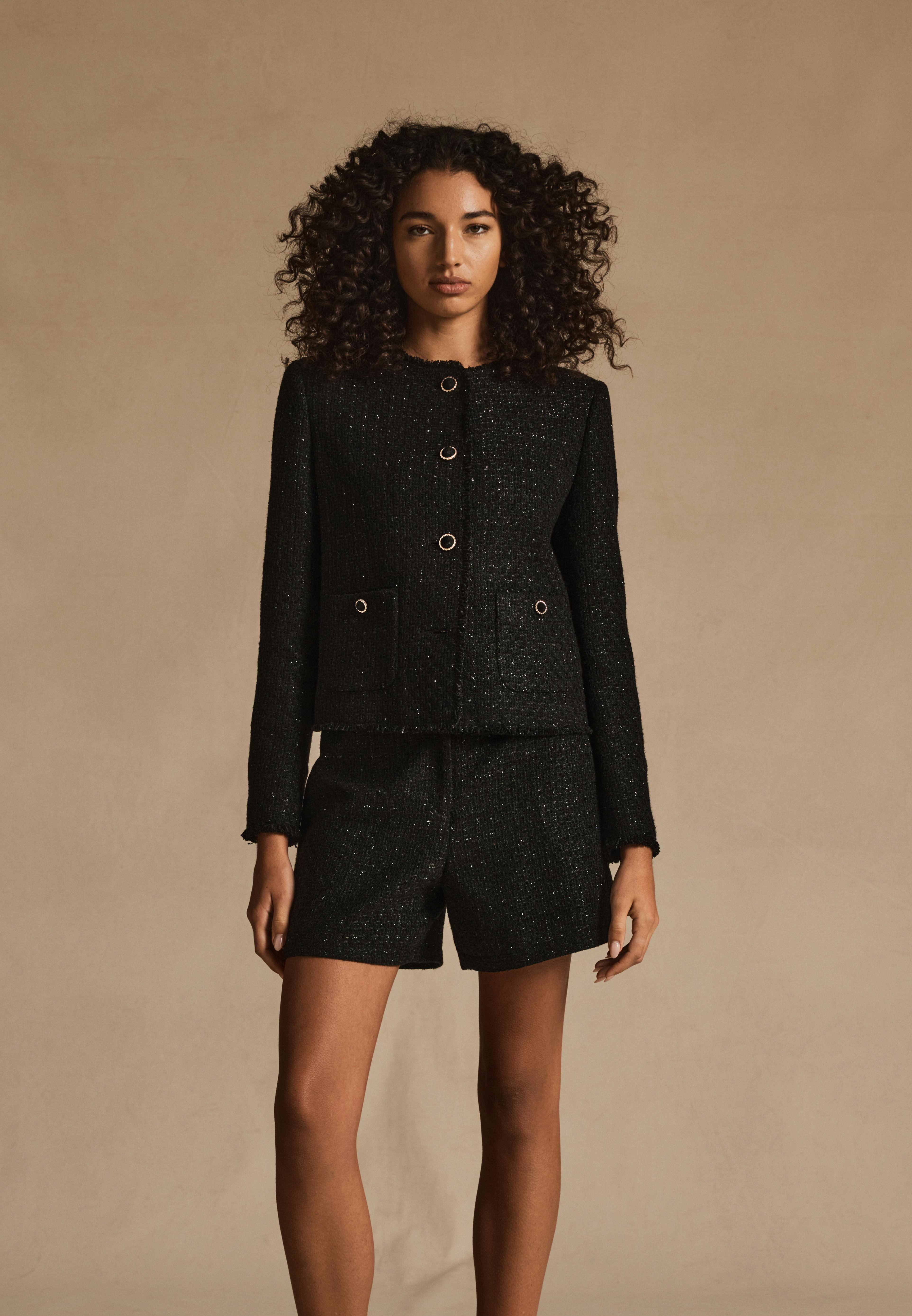 Holly Black Tweed Shorts