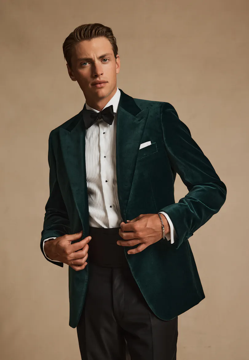 Roberto Green Velvet Tuxedo Jacket