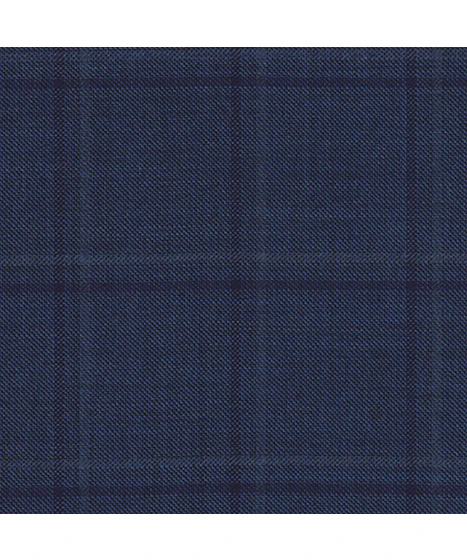 InStitchu Collection The Florence Blue Windowpane Wool Pants