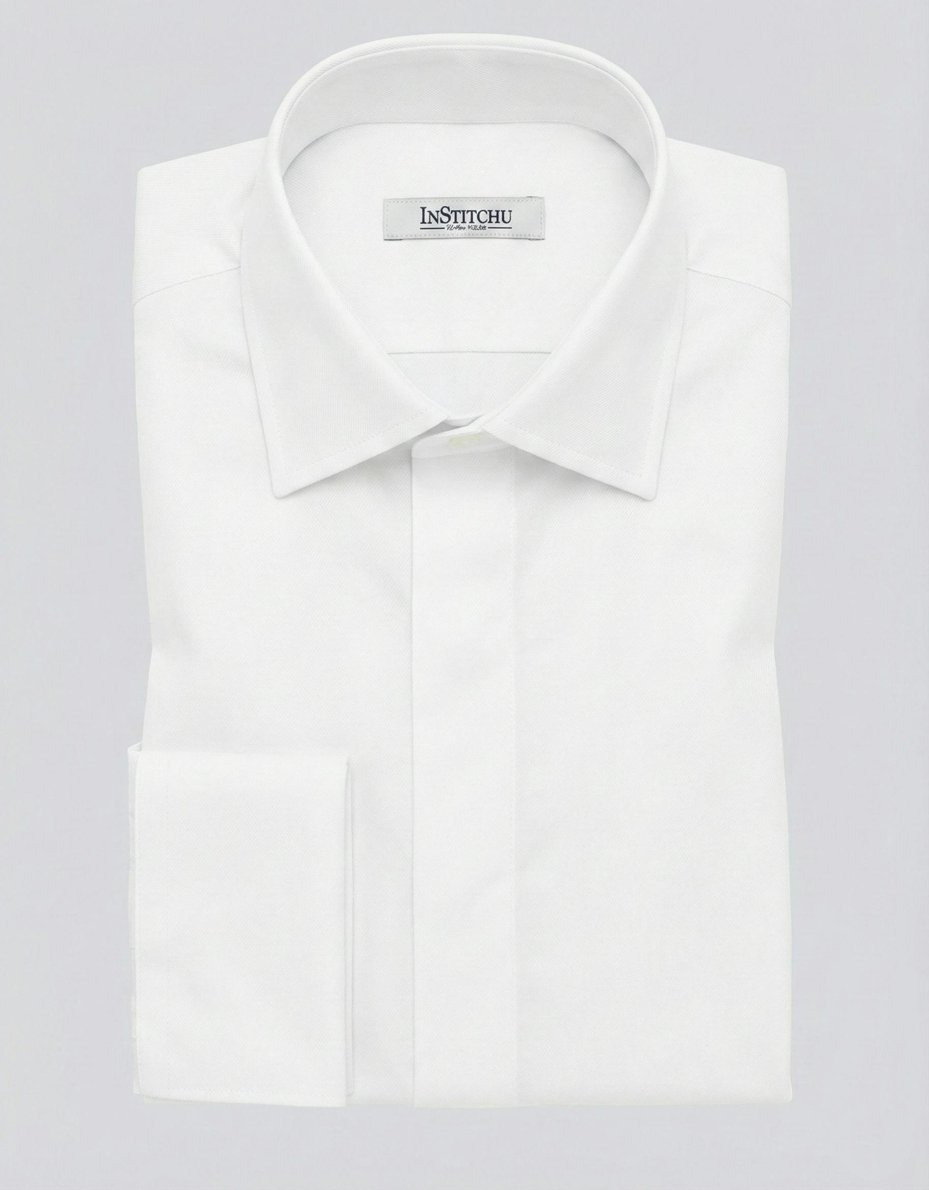 The Moncur White Hidden Placket Tux Shirt Shirt