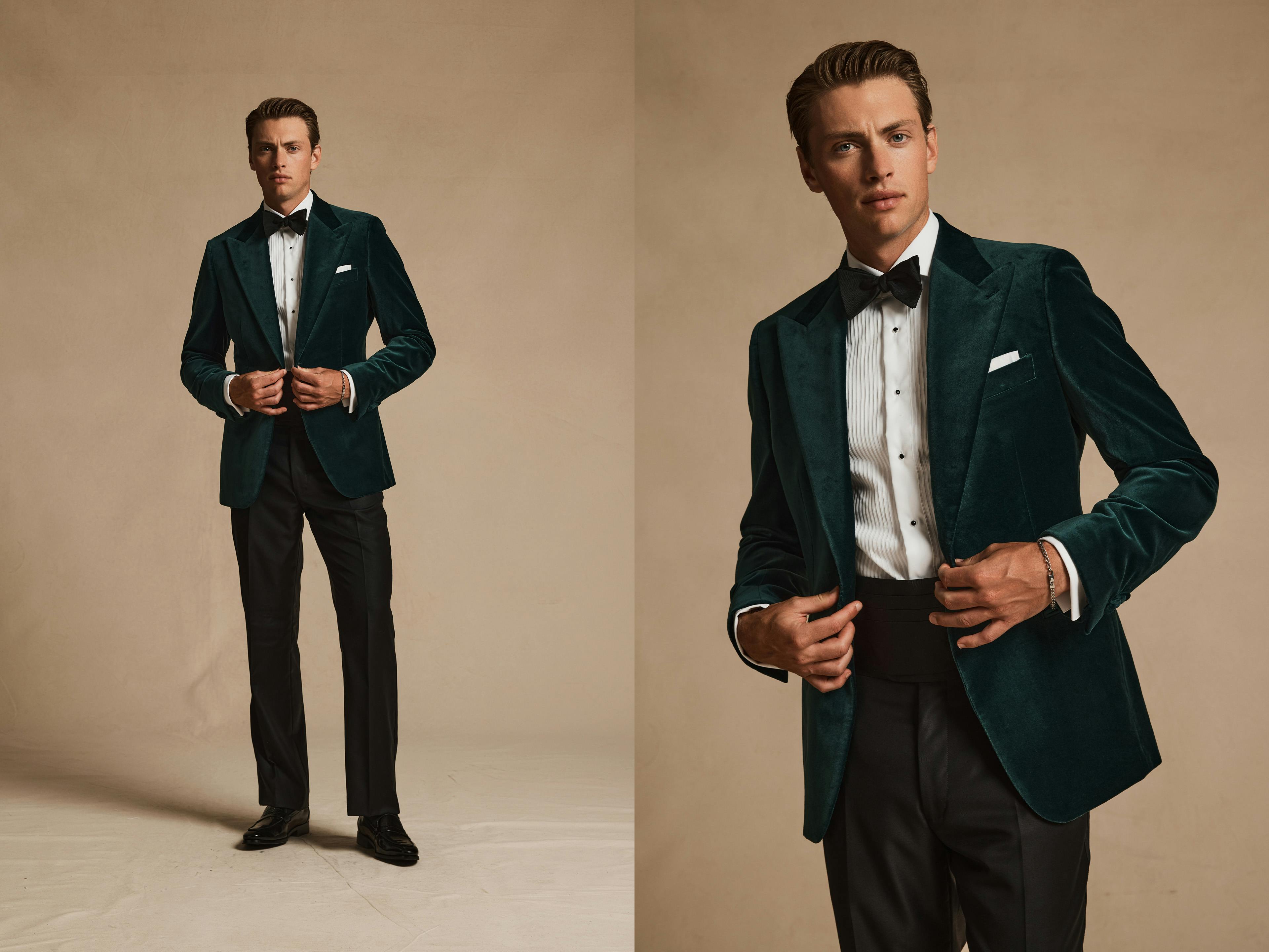 Roberto Green Velvet Tuxedo Jacket