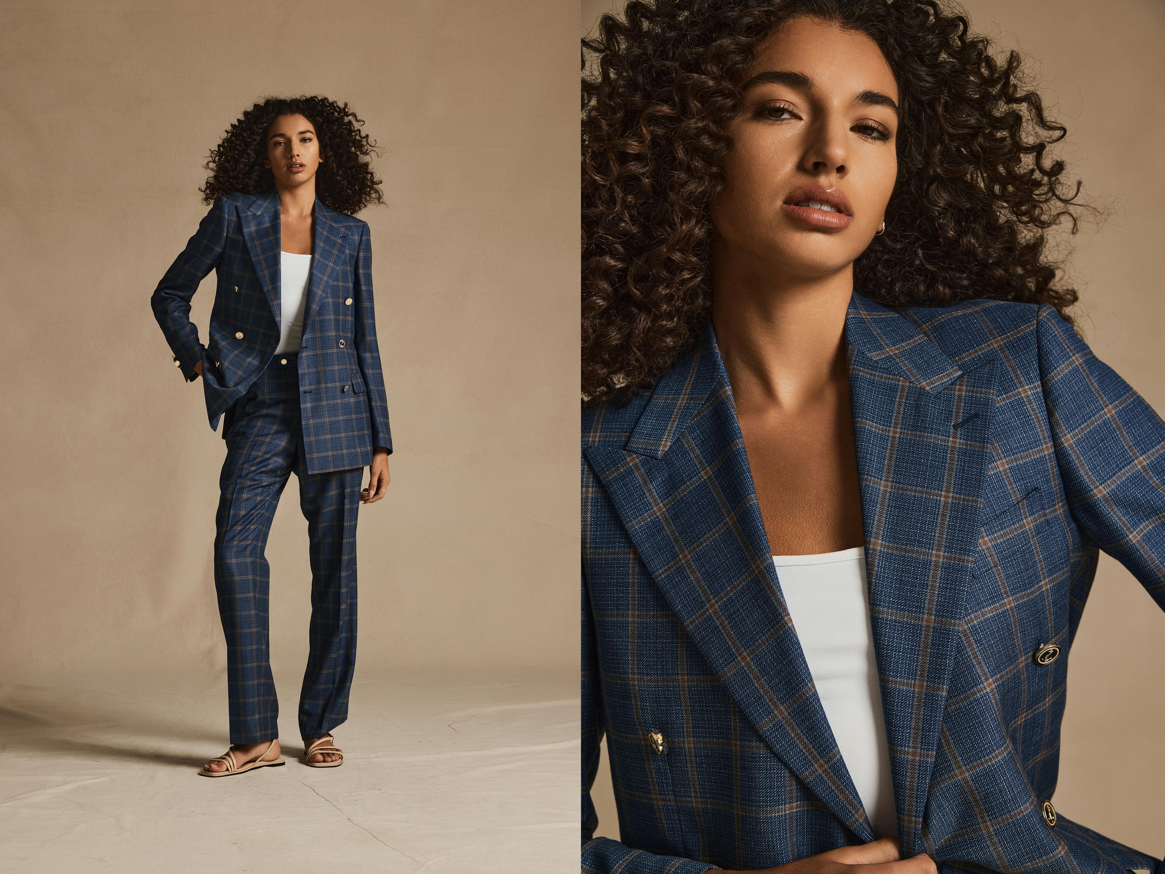 Greta Blue Merino Wool Suit