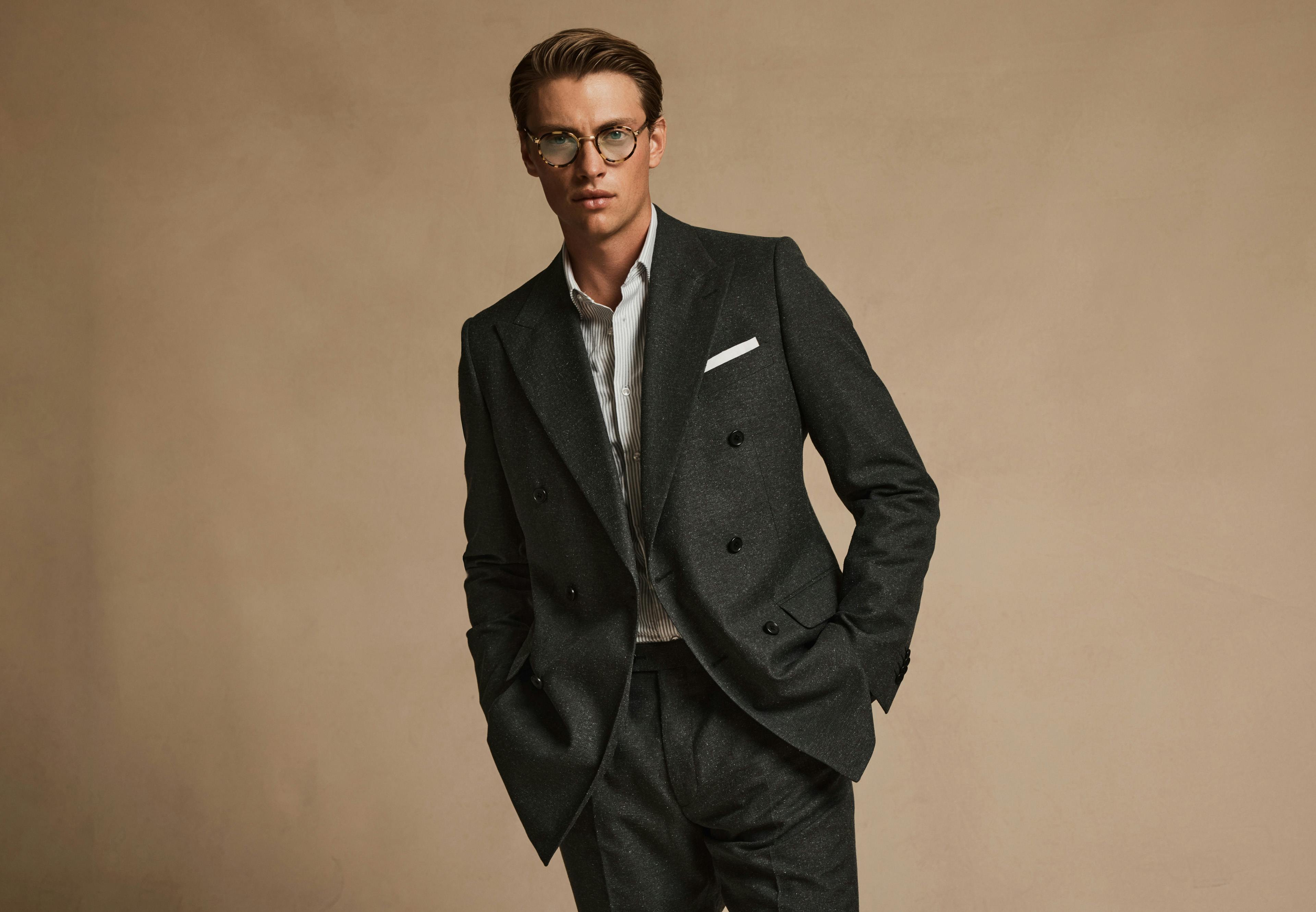 Monet Green Wool Silk Suit