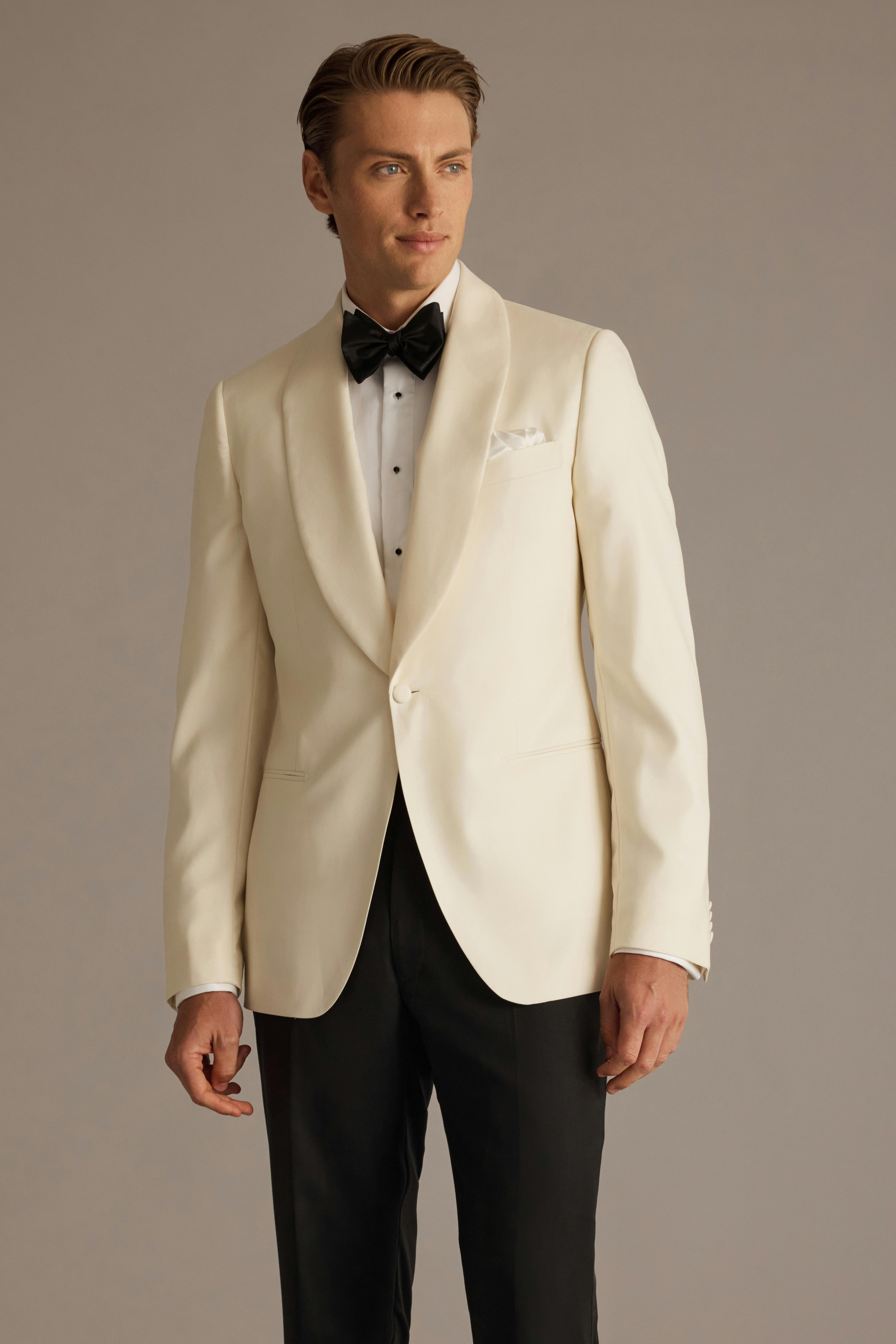 Ivory dinner jacket look