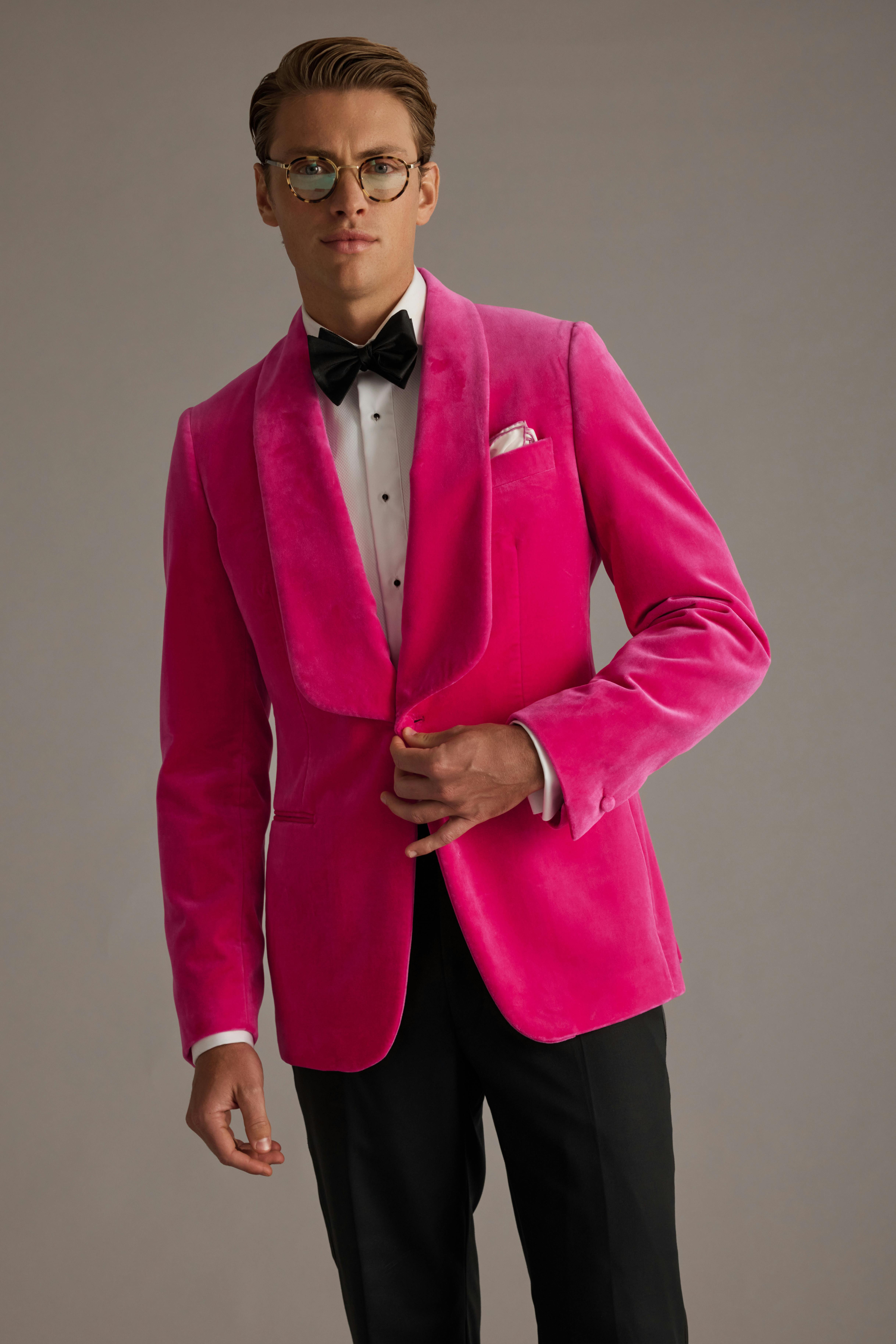 Pink velvet dinner jacket