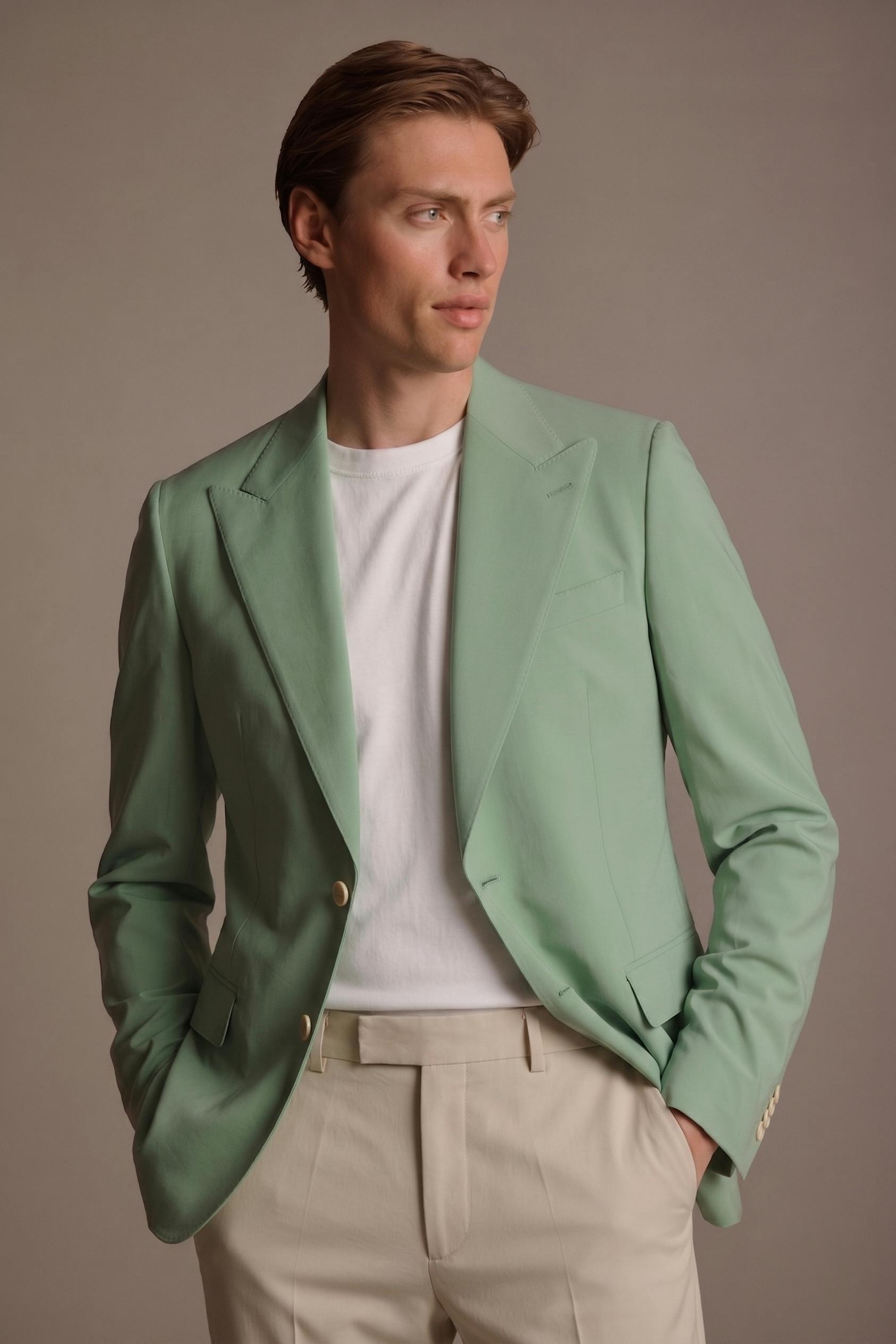 Sage green casual suit