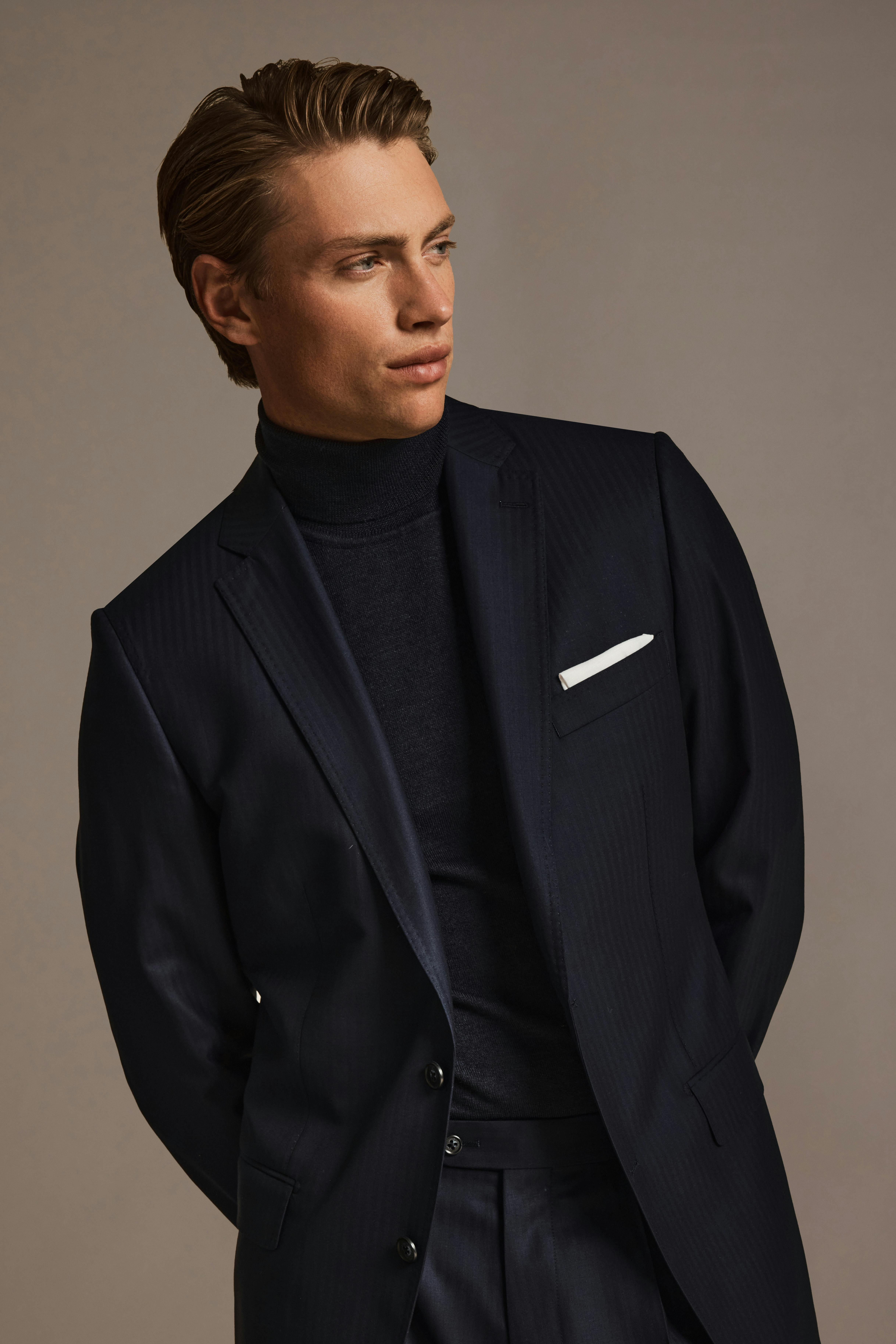 Navy cocktail suit