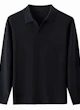 Black Polo Open Collar Knit