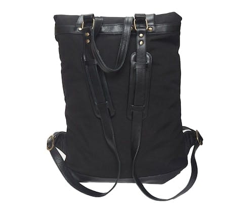 TOC Black Canvas Backpack Men's Bag InStitchu