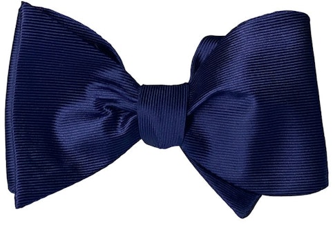 InStitchu Collection The Dickens Navy Silk Self-Tie Bow Tie