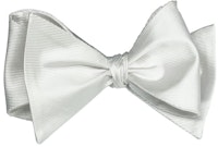 InStitchu Collection The Doyle White Silk Self-Tie Bow Tie
