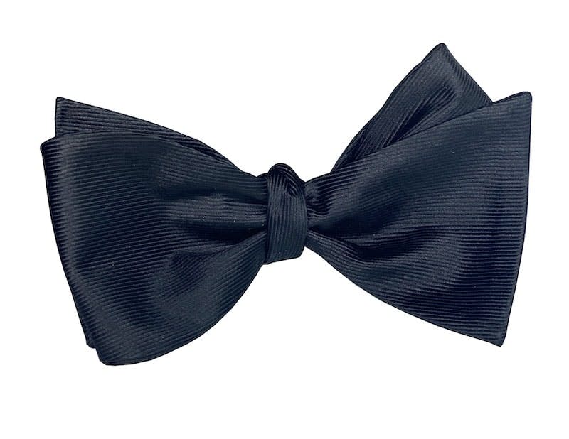 The Fitzgerald Black Silk Self Tie Bow Tie
