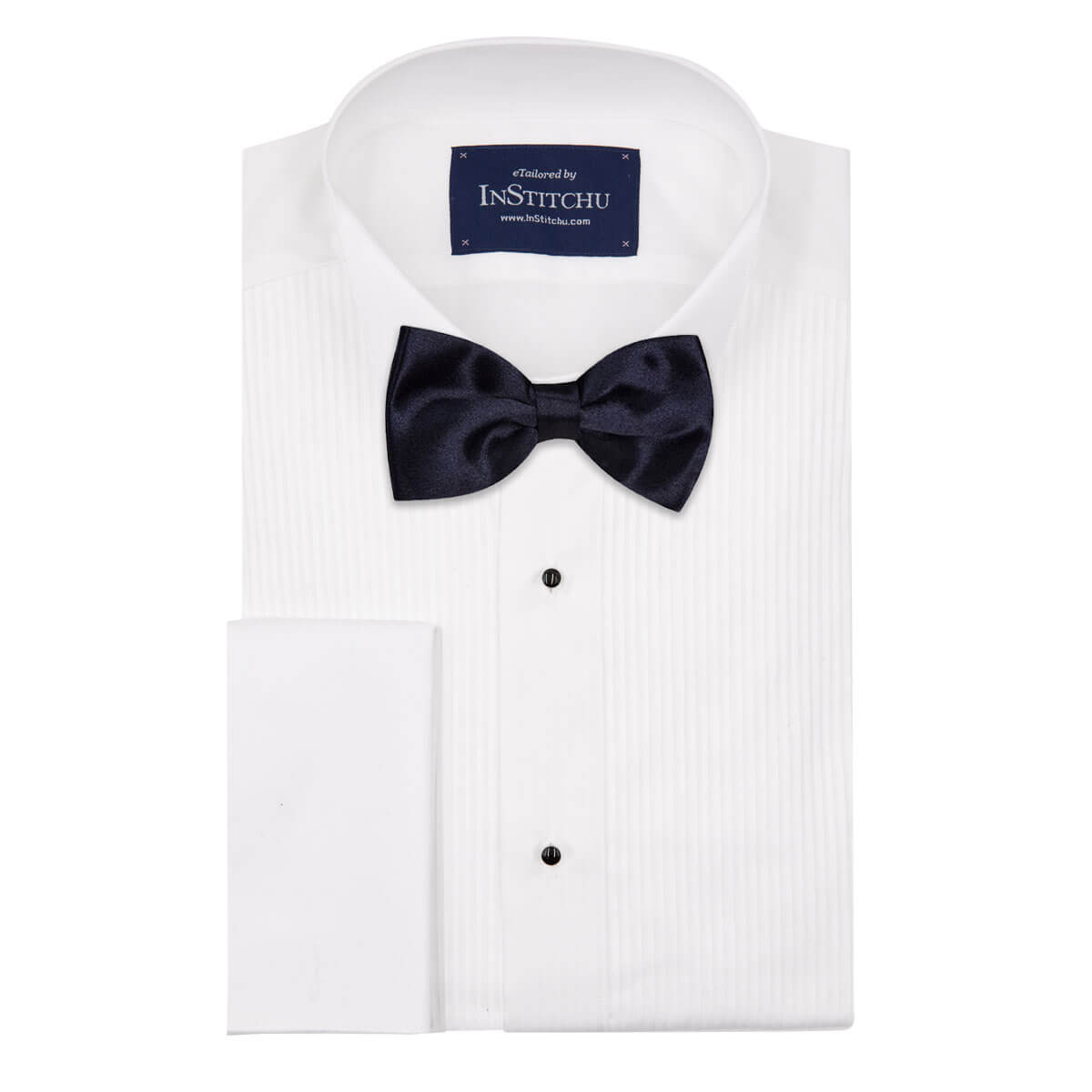 InStitchu Accessories bow-tie The Fleming Black Satin Bow Tie