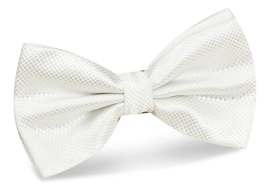 InStitchu Accessories bow-tie The Wolfe White Satin Bow Tie