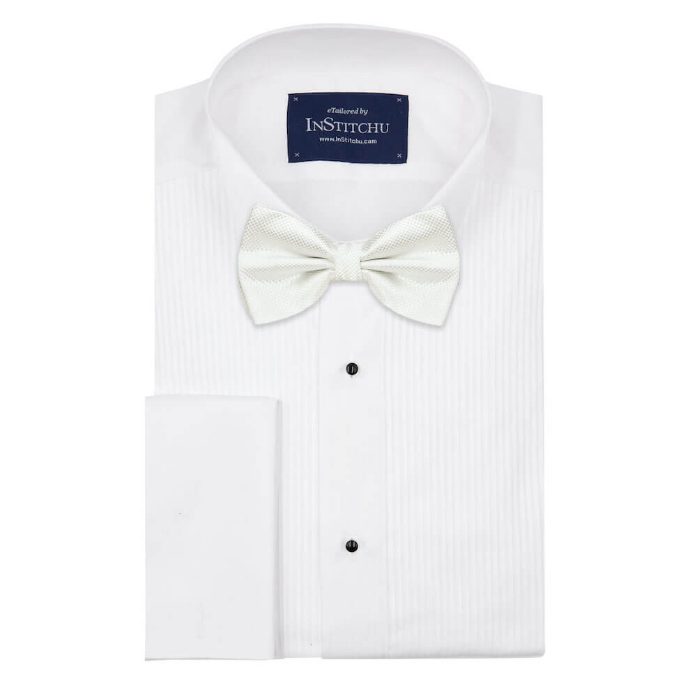 InStitchu Accessories bow-tie The Wolfe White Satin Bow Tie