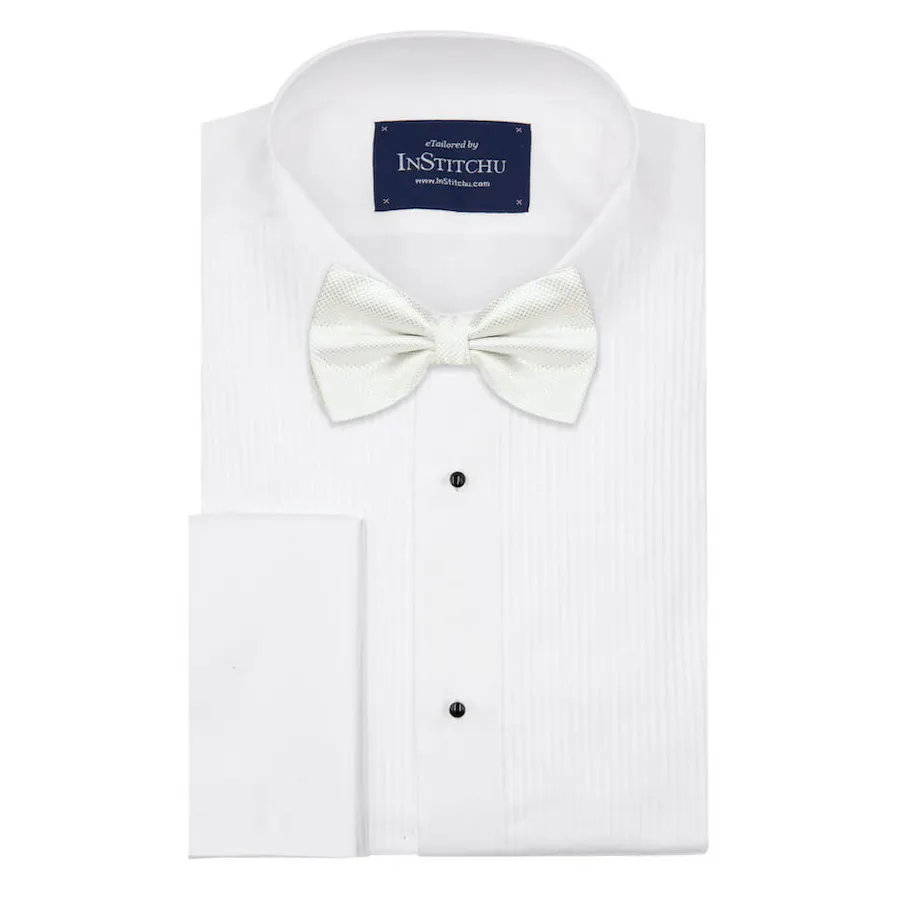 InStitchu Accessories bow-tie The Wolfe White Satin Bow Tie
