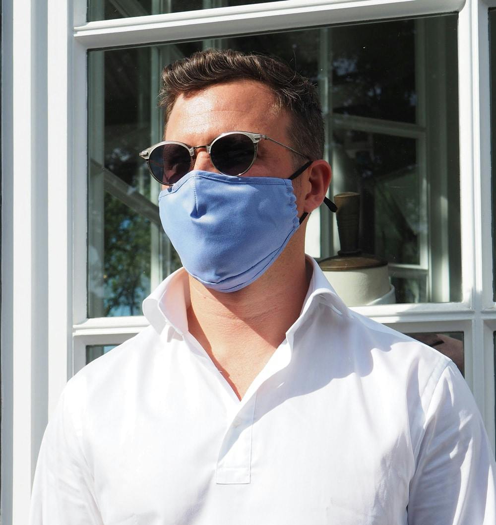 InStitchu Collection Cotton Face Mask Pinpoint Blue 10 Masks
