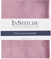 InStitchu Collection The Pignola Pink Plain Silk Pocket Square